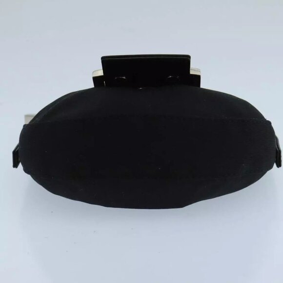 FENDI Mini Croissant Hand Bag Nylon Black Silver Auth - Picture 13 of 15